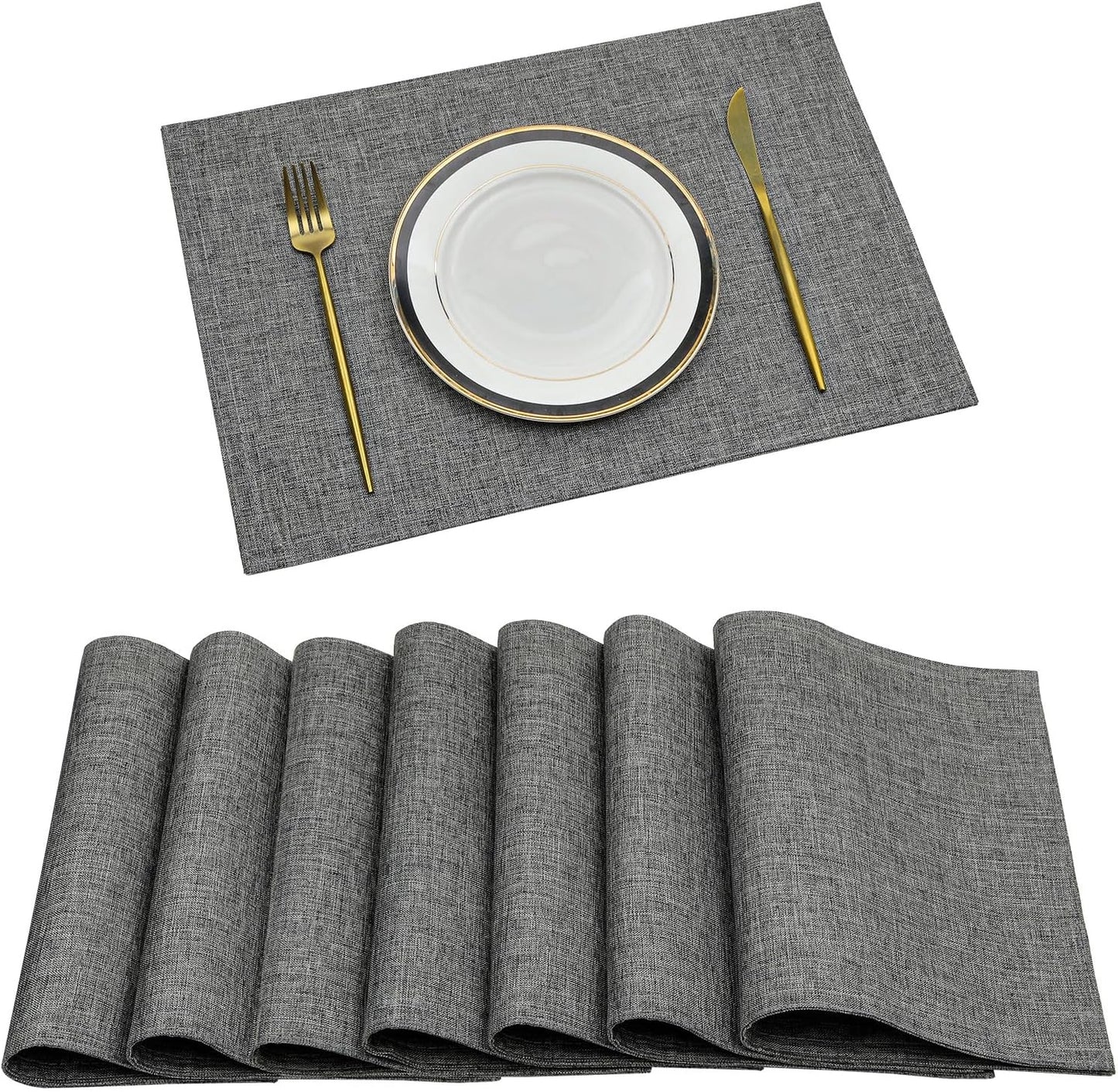 SHACOS Fabric Placemats Set of 8 Machine Washable Heat Resistant