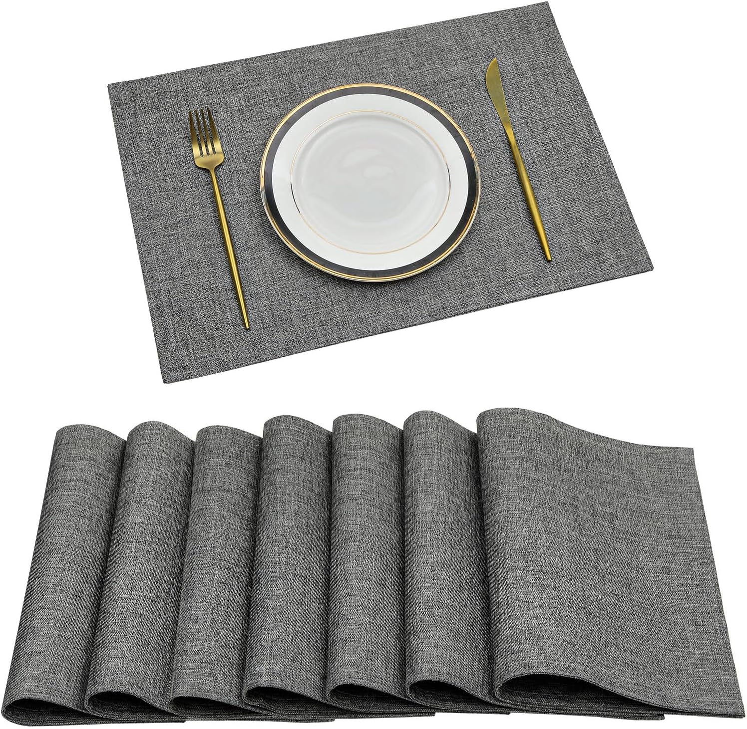 SHACOS Fabric Placemats Set of 8 Machine Washable Heat Resistant