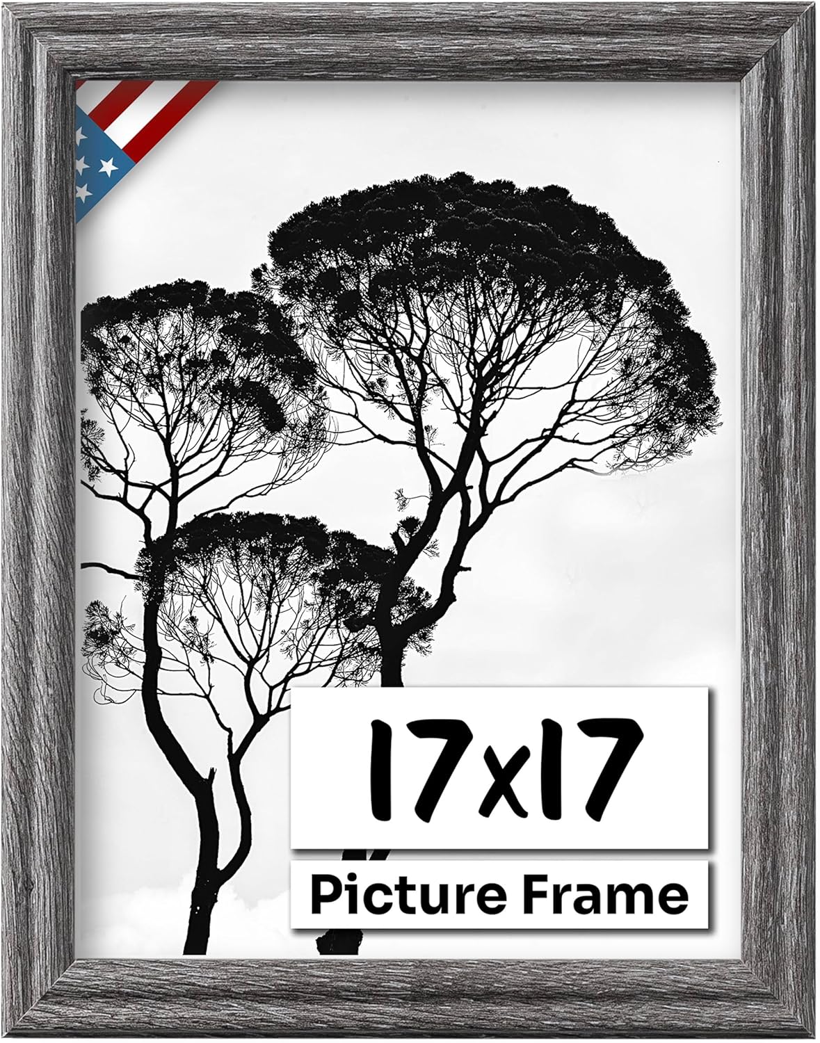 Barnwood Gray 17x17 Picture Frame - Handmade Solid Wood Frame
