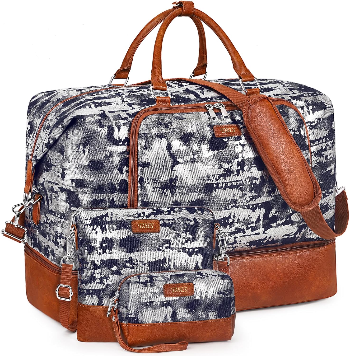 Oversized Travel Duffel Bag with Shoe Compartment for Trips