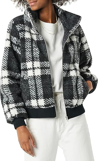Women's Teddy Faux Shearling Funnel Collar Jacket for Comfort