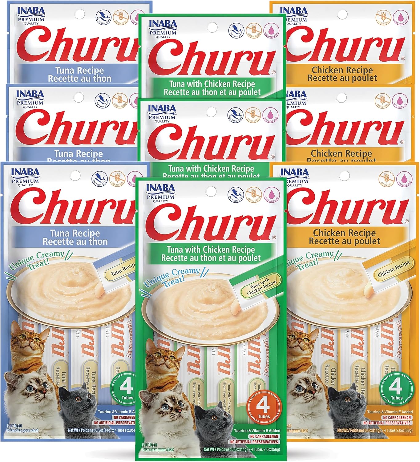 INABA Churu Lickable Puree Cat Treats for Happy Felines