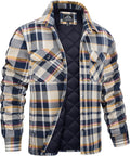 MAGCOMSEN Men's Quilted Flannel Shirt Jacket - Warm Winter Layer