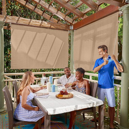 Coolaroo Outdoor Roller Shade - 90% UV Block for Patios