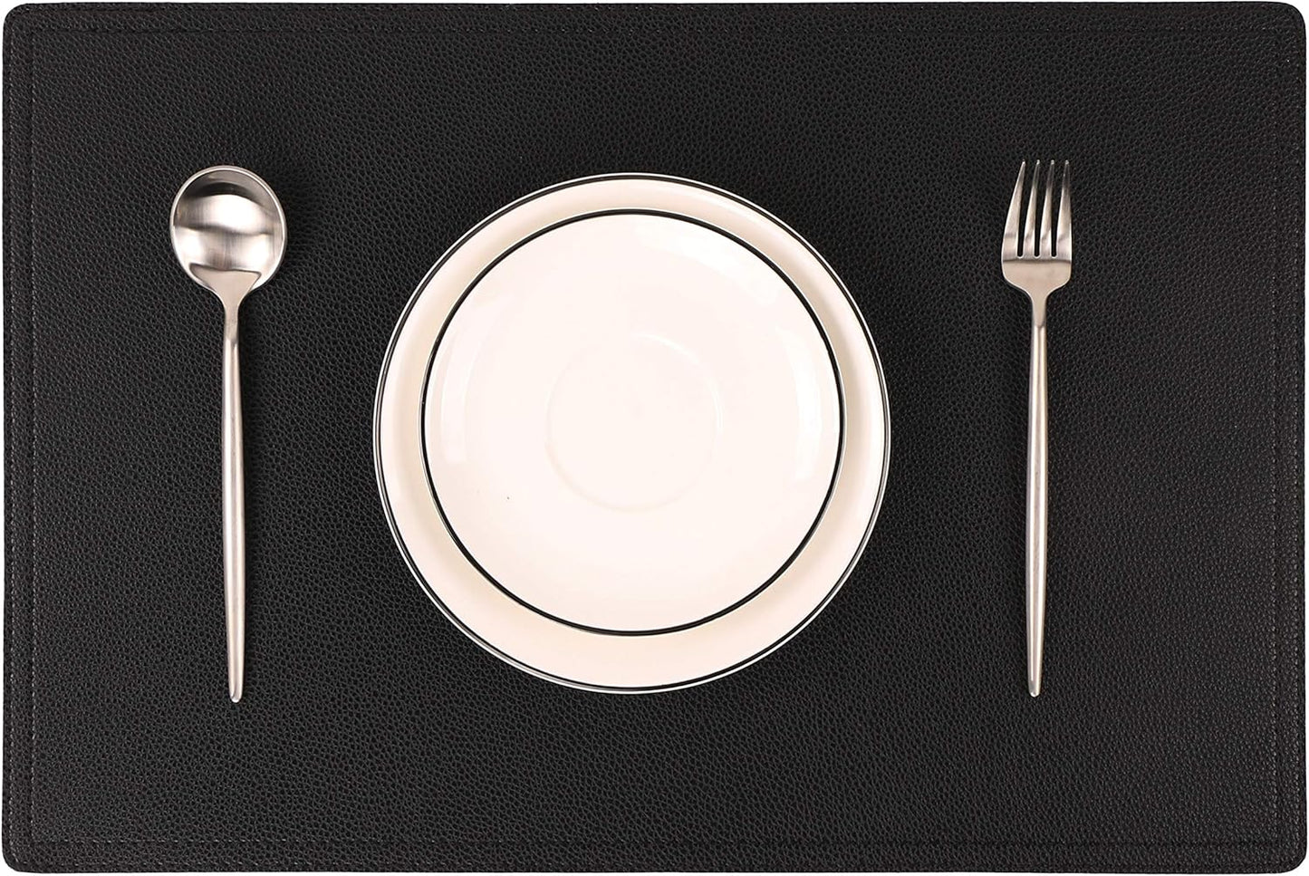 Set of 8 Faux Leather Placemats for Stylish Dining Experience