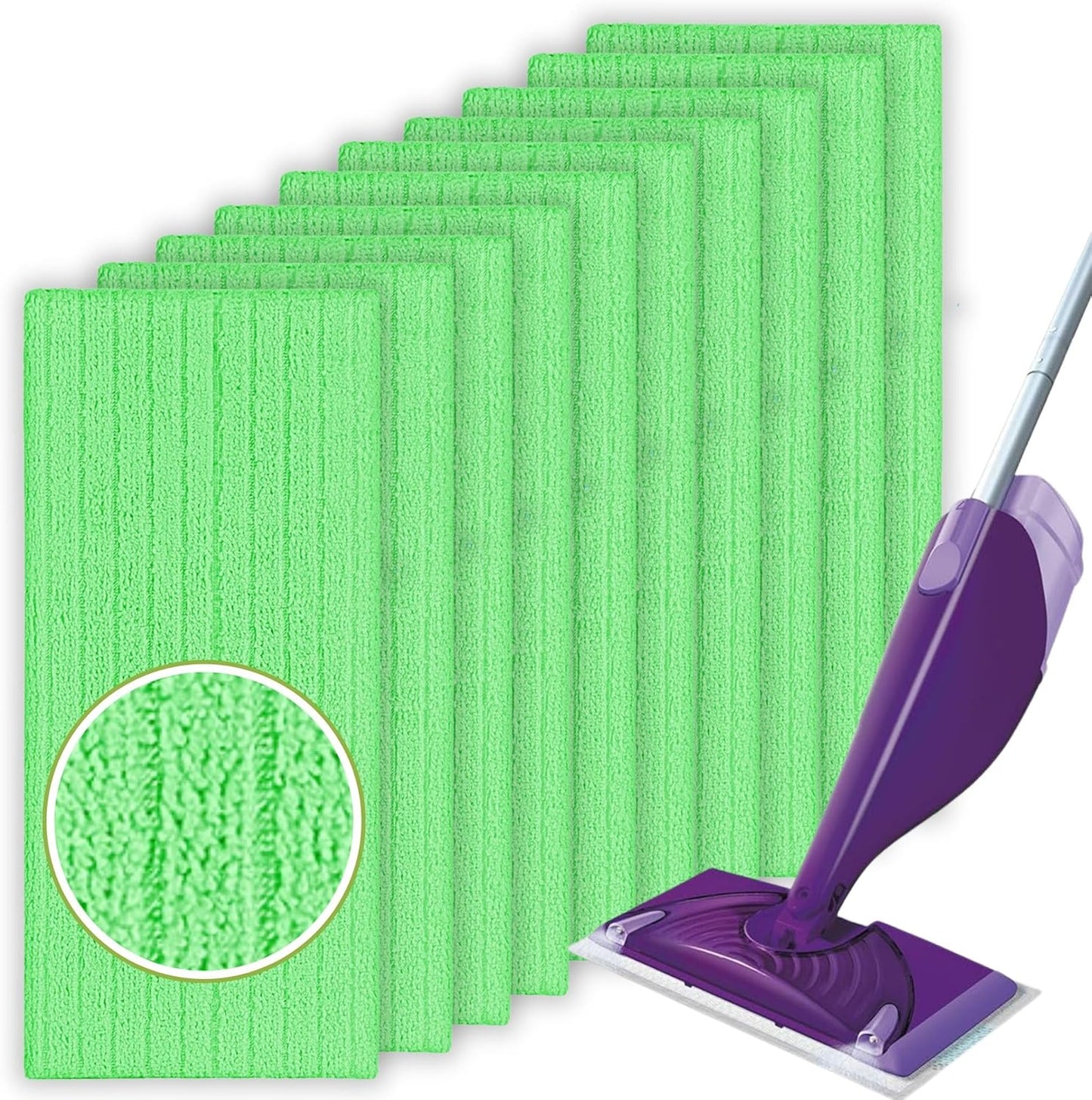 Frescares 10 Pack Swiffer WetJet Compatible Mop Pads, Machine Washable!