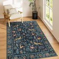 DUKINO 4x6 Washable Animal Area Rug - Soft, Non-Slip Vintage Style