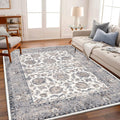 10x14 Washable Area Rug Medallion Distressed Design - Easy Care