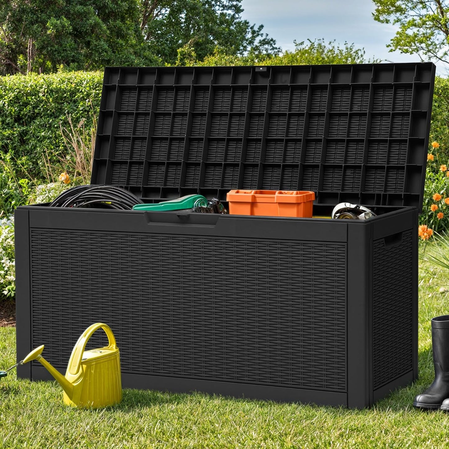 YITAHOME 60 Gallon Resin Deck Box for Outdoor Storage Needs