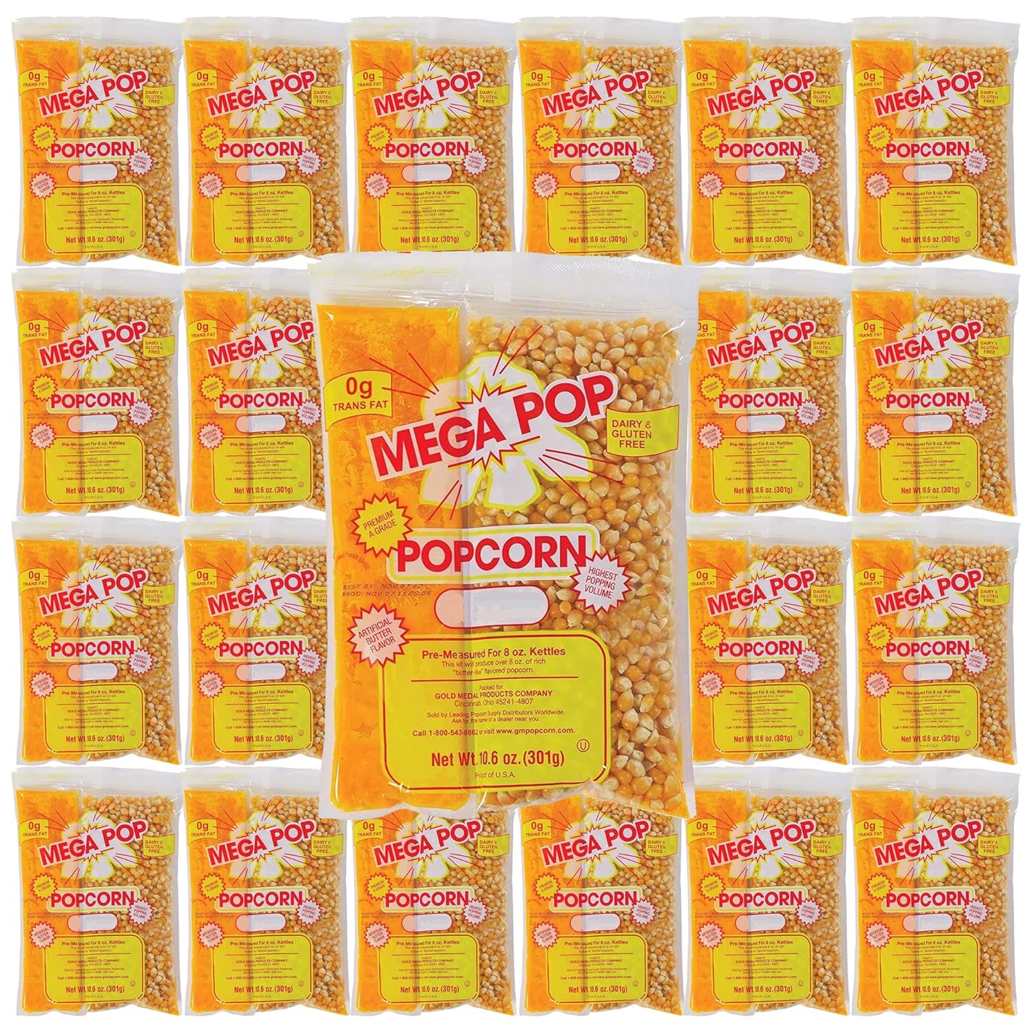 BeeQ BOX - 24 Mega Pop Popcorn Kits - Easy & Delicious Snacking
