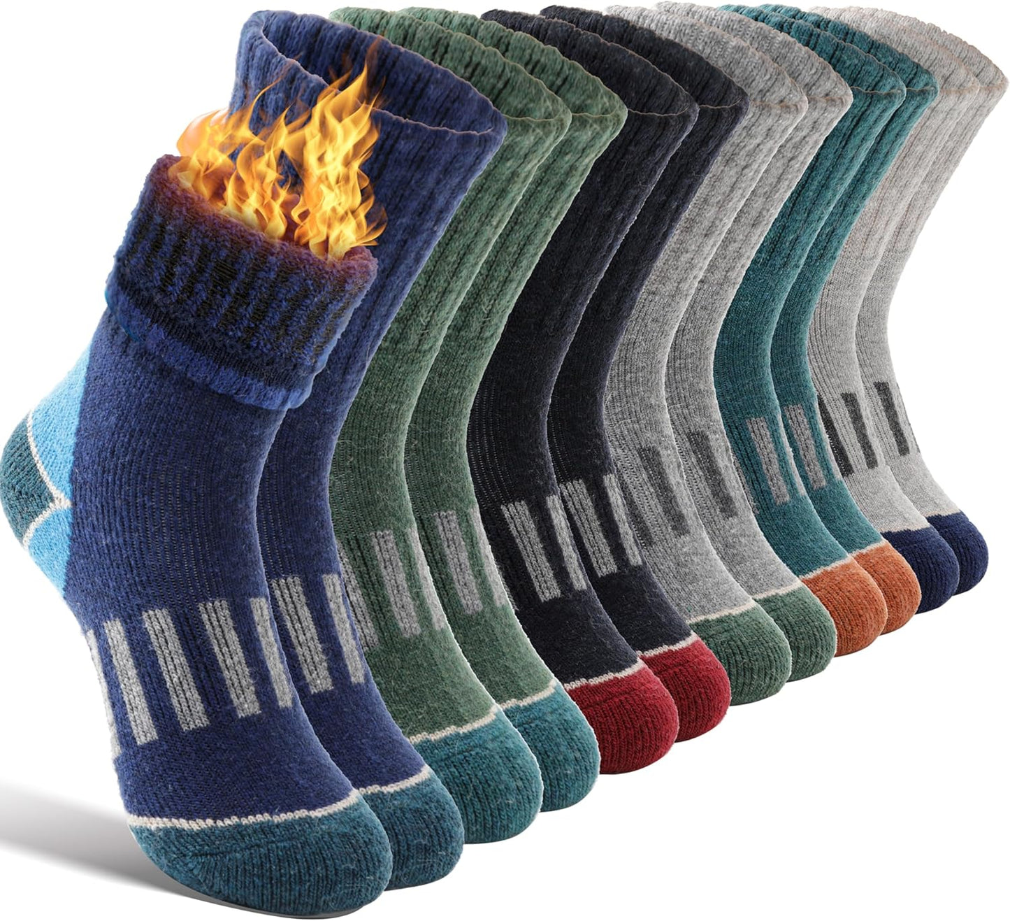 6 Pairs EBMORE Kids Merino Wool Hiking Socks - Winter Warmth!