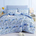 Mooreeke Kids Twin Comforter Set Dinosaur Blue Bedding - Soft All