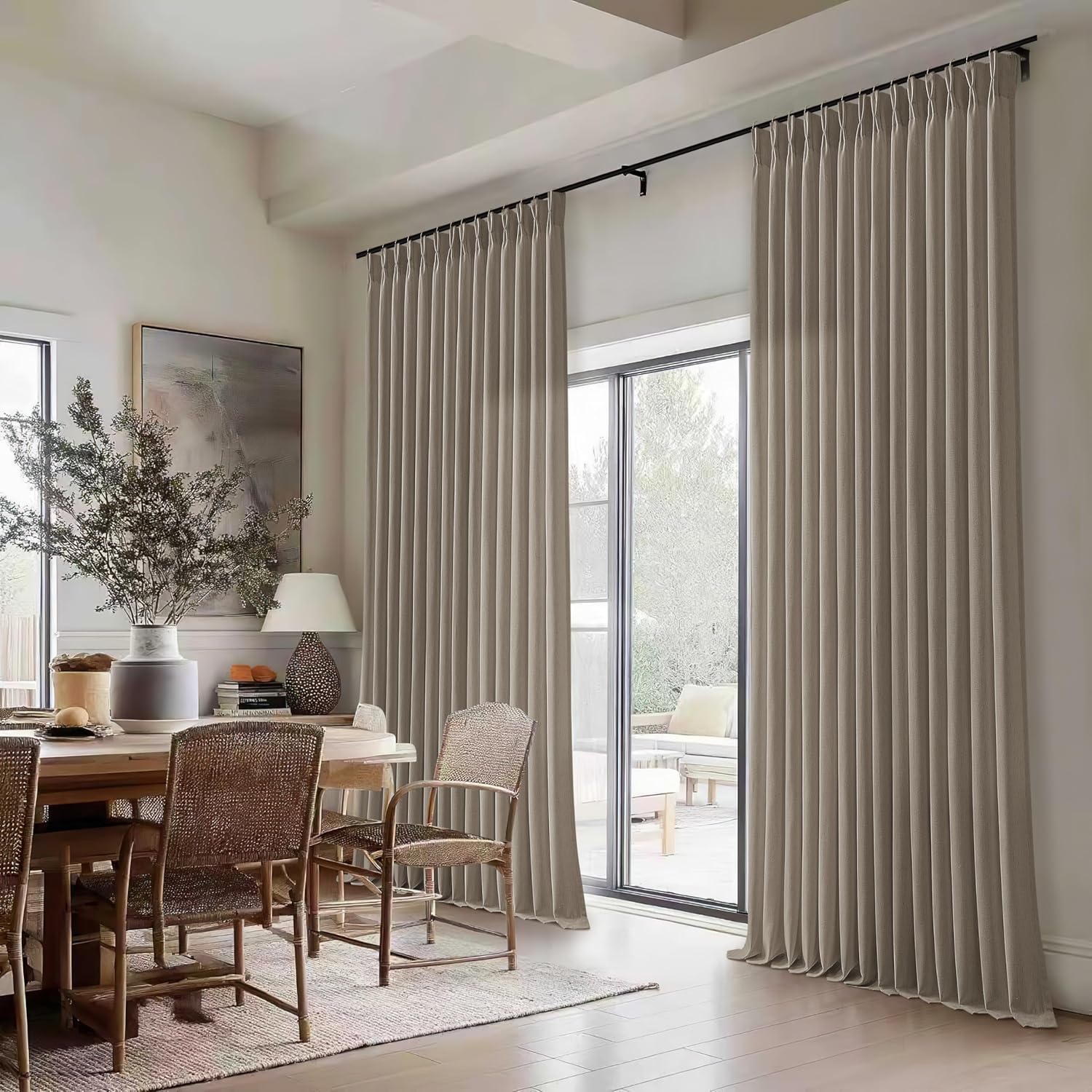 Taupe Patio Sliding Door Curtains for Elegant Home Decor