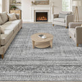5x7 Area Rugs Living Room Washable Soft Neutral Rug - Stain Resistant