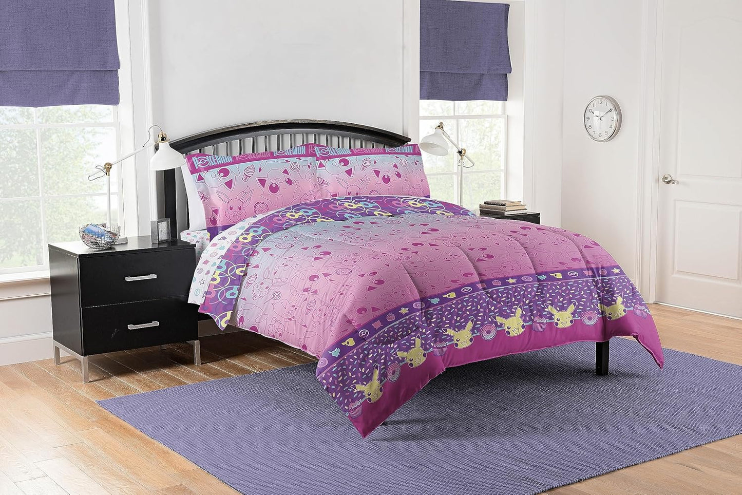 Pikachu Eevee Full Sized Bed in a Bag Set for Anime Fans