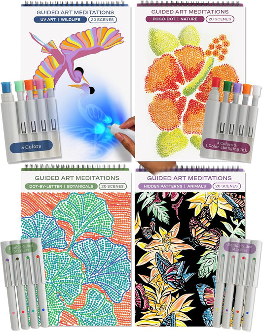 Lifelines FlowArt Activity Pad 4-Pack for Mindful Coloring Fun