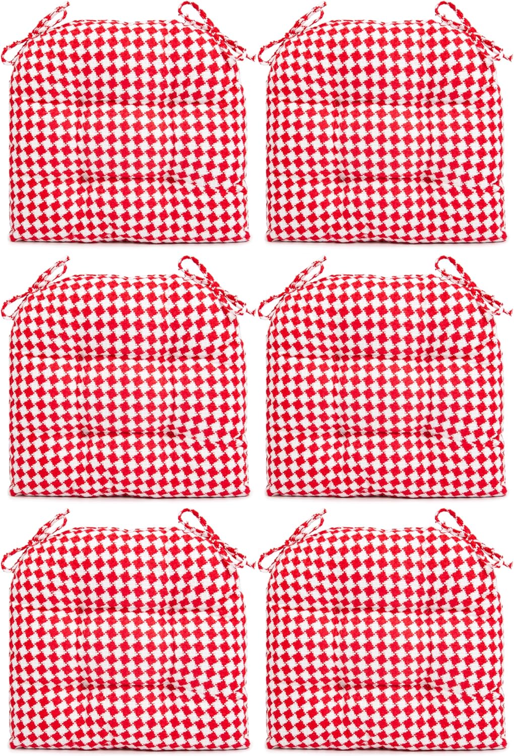 SQUARE MOON Indoor Chair Cushions for Dining Chairs, Red 6/Pack