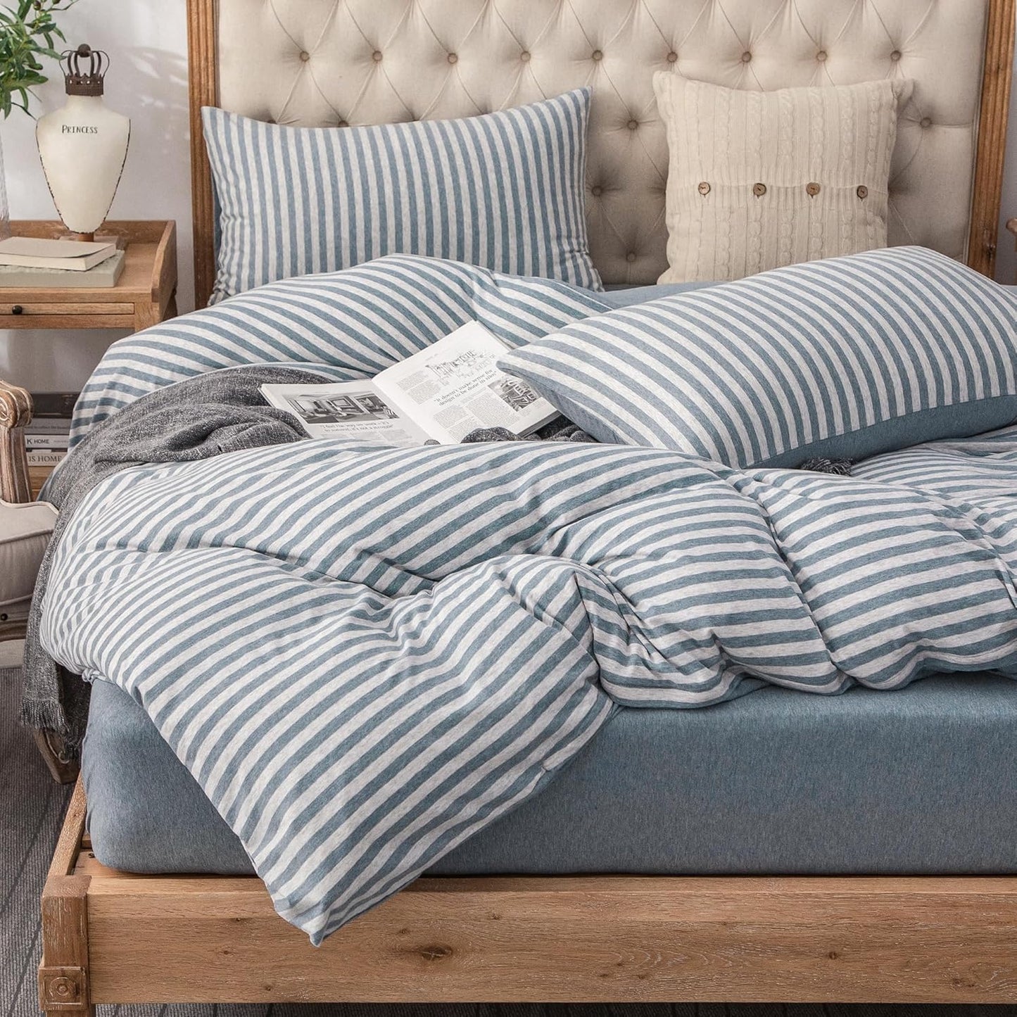 PURE ERA Jersey Knit Duvet Cover Set for Cozy Bedroom Style
