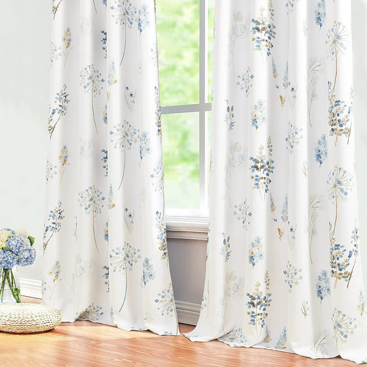 Farmhouse Vintage Rustic Floral Print Curtains for Living Room