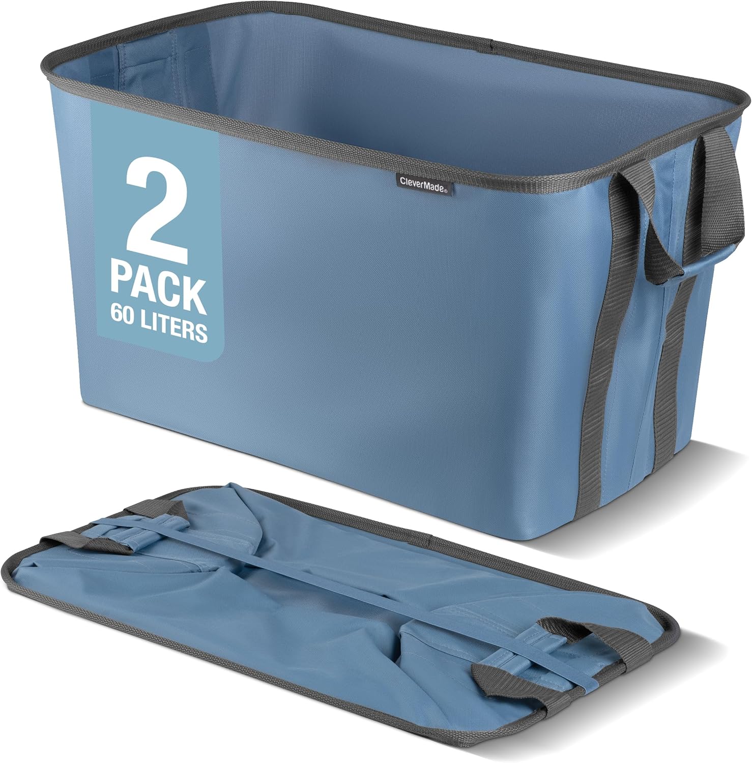 CleverMade Collapsible Laundry Basket Hamper 2-Pack for Home