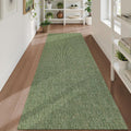 Uphome Kitchen Runner Rug 2ft6x8 Washable Boho Runner - Low Pile Green