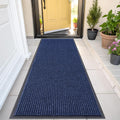 Blue 47x23 Front Door Mat - Low Profile Absorbent Entrance Rug