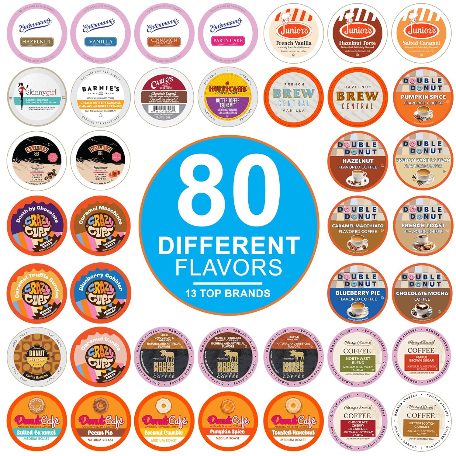Crazy Cups Flavored Coffee Pods Variety Pack for Keurig Lovers