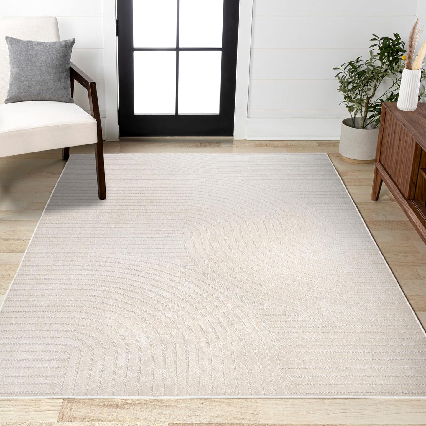 JONATHAN Y Hallie High-Low Curve Indoor/Outdoor Area Rug