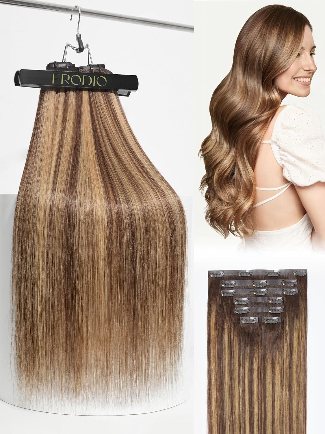 Frodio Clip Ins Hair Extensions Black: Seamless & Stylish