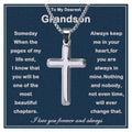 To My Grandson Necklace From Grandma Faith Cross Necklace - Thoughtful