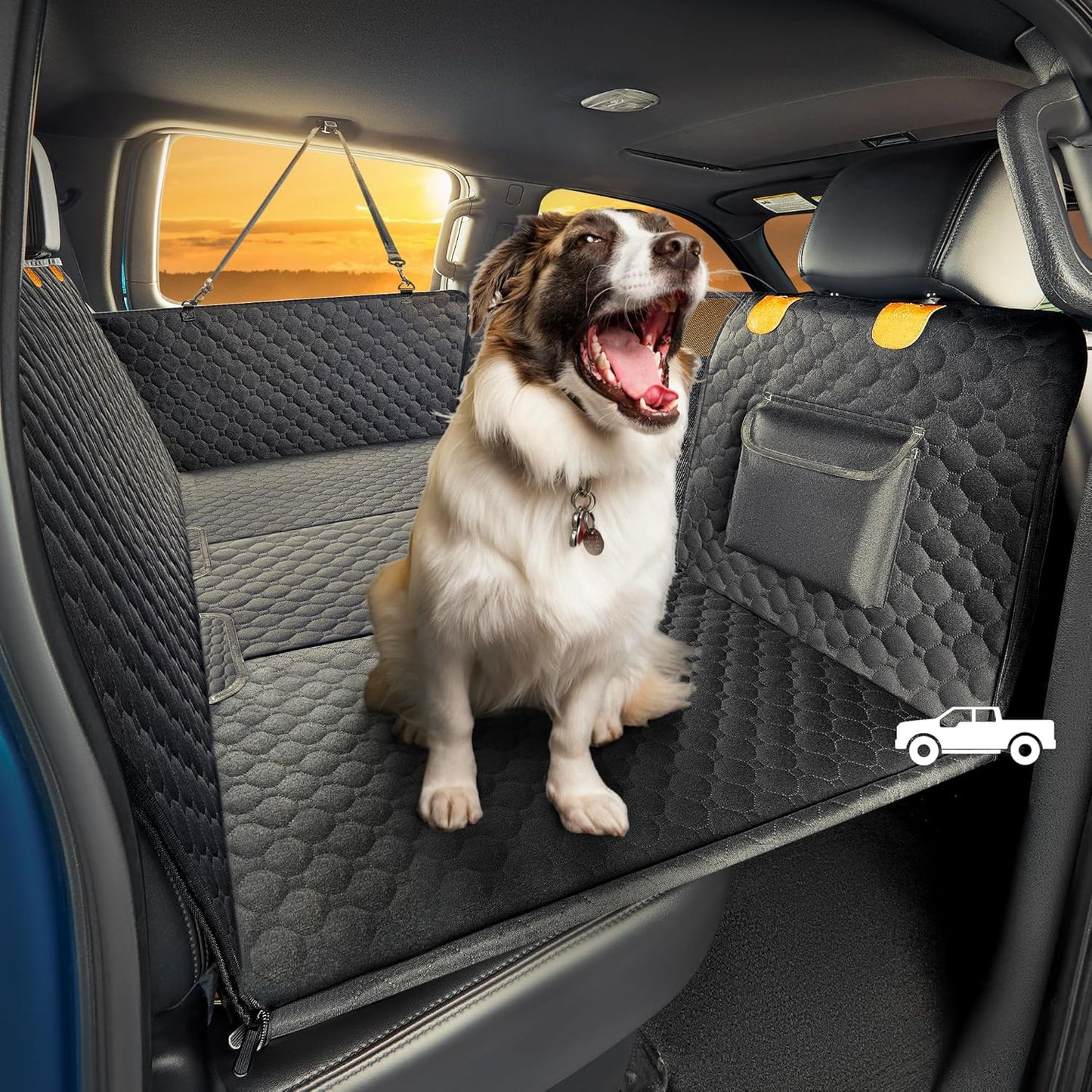 SHARLOVY XL Truck Back Seat Extender for Dogs - Heavy Duty Cover