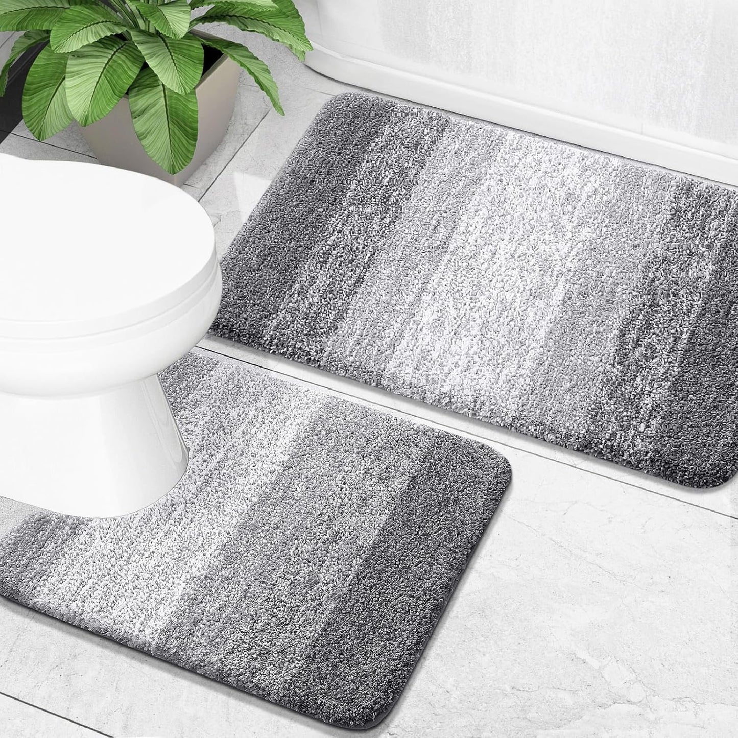 OLANLY Bathroom Rug Set: Soft Absorbent Microfiber Mats