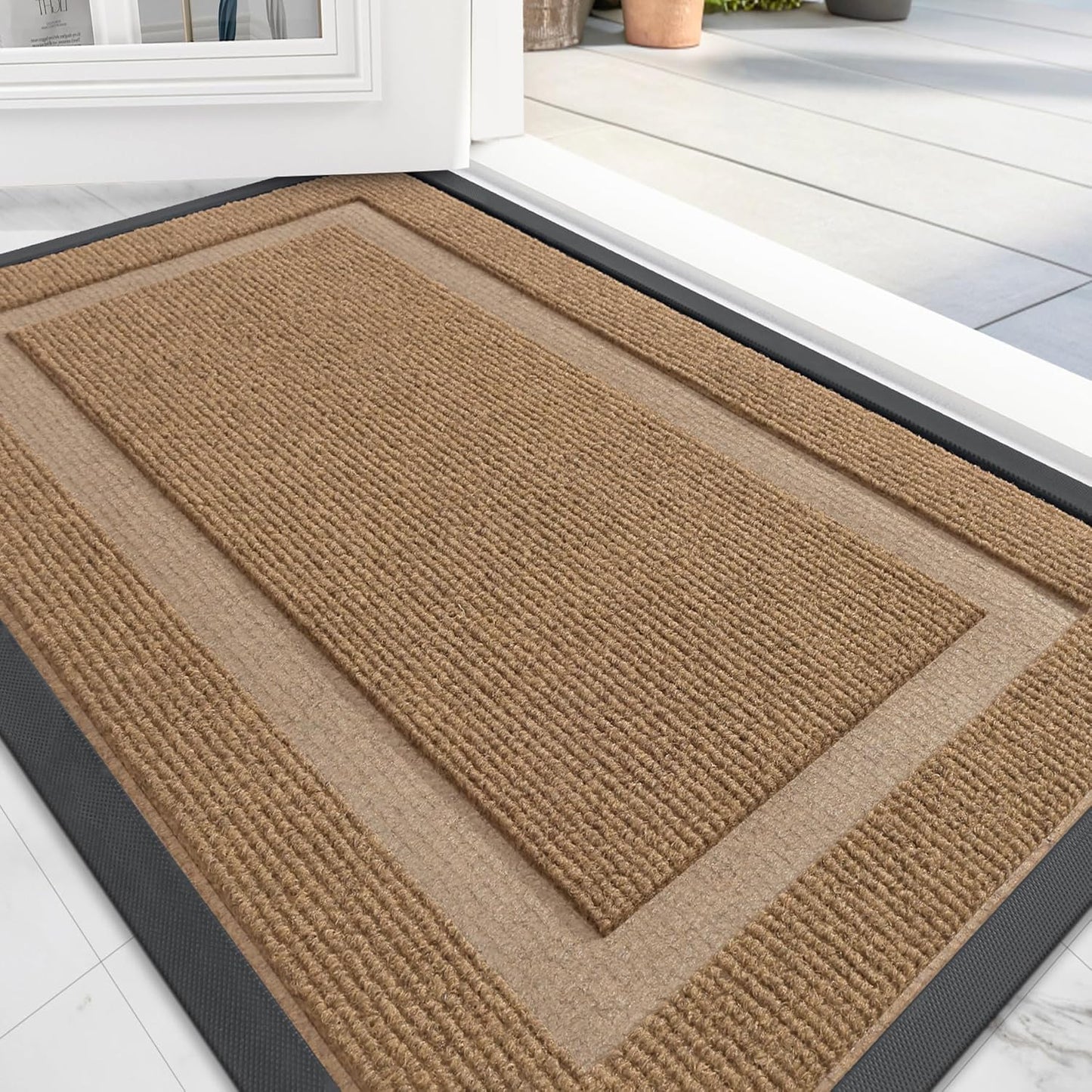 OLANLY Waterproof All-Season Door Mat for Indoor Outdoor Use