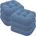 Set of 6 Chair Pads for Dining Chairs - Dual-Layer Memory Foam Comfort