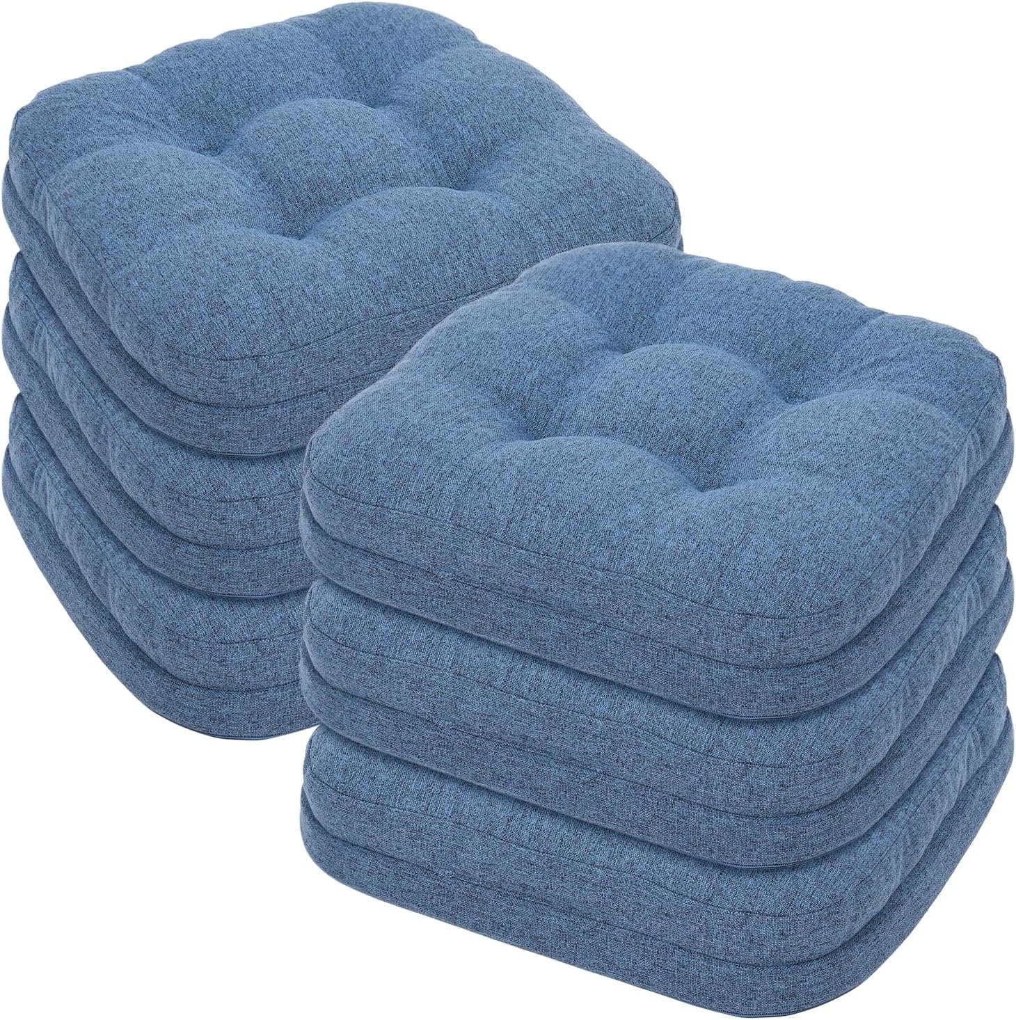Set of 6 Chair Pads with Memory Foam for Dining Chairs