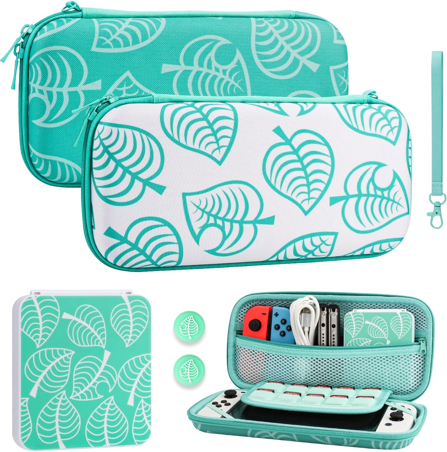 FUNDIARY Green Travel Carrying Case for Nintendo Switch OLED