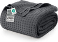 Utopia Bedding Charcoal 100% Cotton Waffle Blanket King - Lightweight