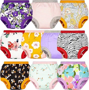 BIG ELEPHANT Baby Girls' Padded Potty Training Pants for Comfort