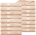 Bath Towels Pack of 16 100% Cotton 600 GSM Beige - 30 x 54 in