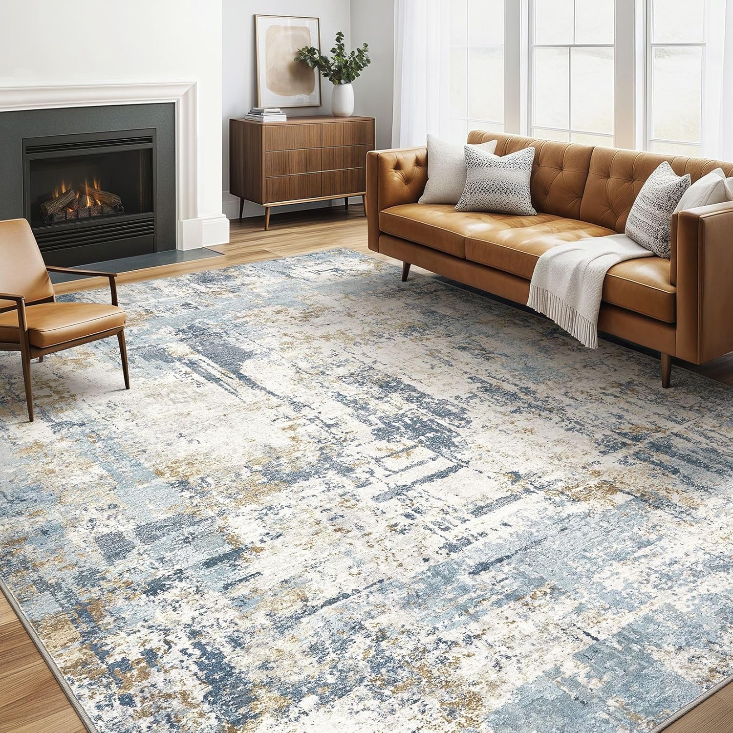 Large Abstract Modern 6x9 Area Rugs for Living Room and Bedroom