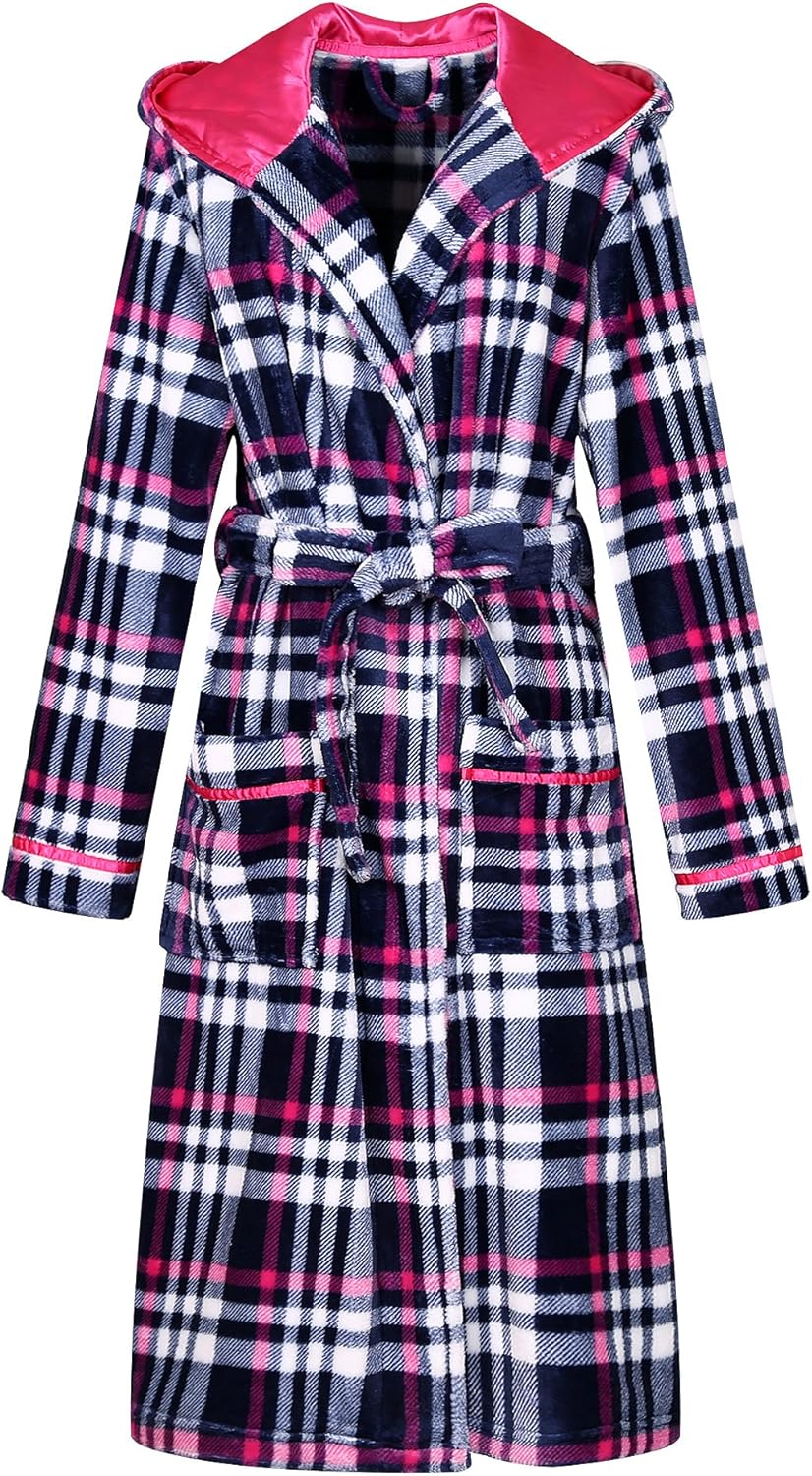 Richie House Women's Plush Soft Warm Fleece Bathrobe Robe RH1591