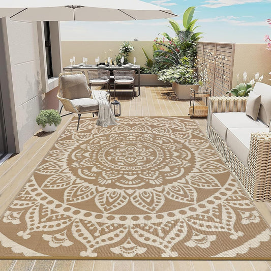 Bsmathom Waterproof Outdoor Rug 6ftx9ft for Versatile Use