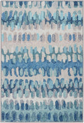 Paint Chip Machine Washable Area Rug 4 ft x 6 ft - Durable Blue