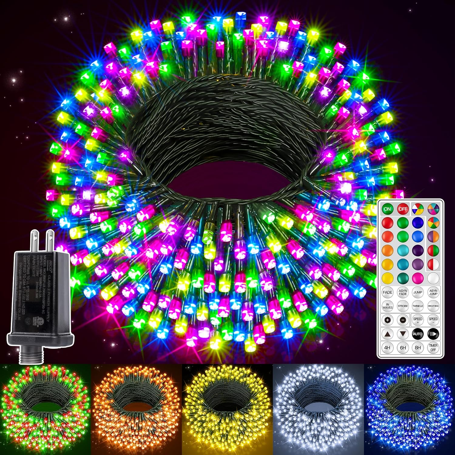 Ollny RGB Christmas Lights 400 LEDs for Year-Round Decor