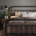 Allewie Queen Size Metal Platform Bed Frame with Victorian Headboard