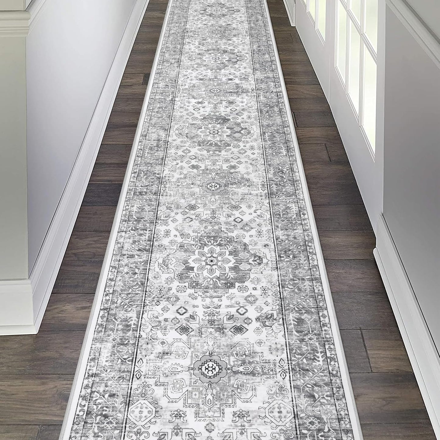 Pauwer Long Hallway Runner Rug - Boho Washable Non Slip Design