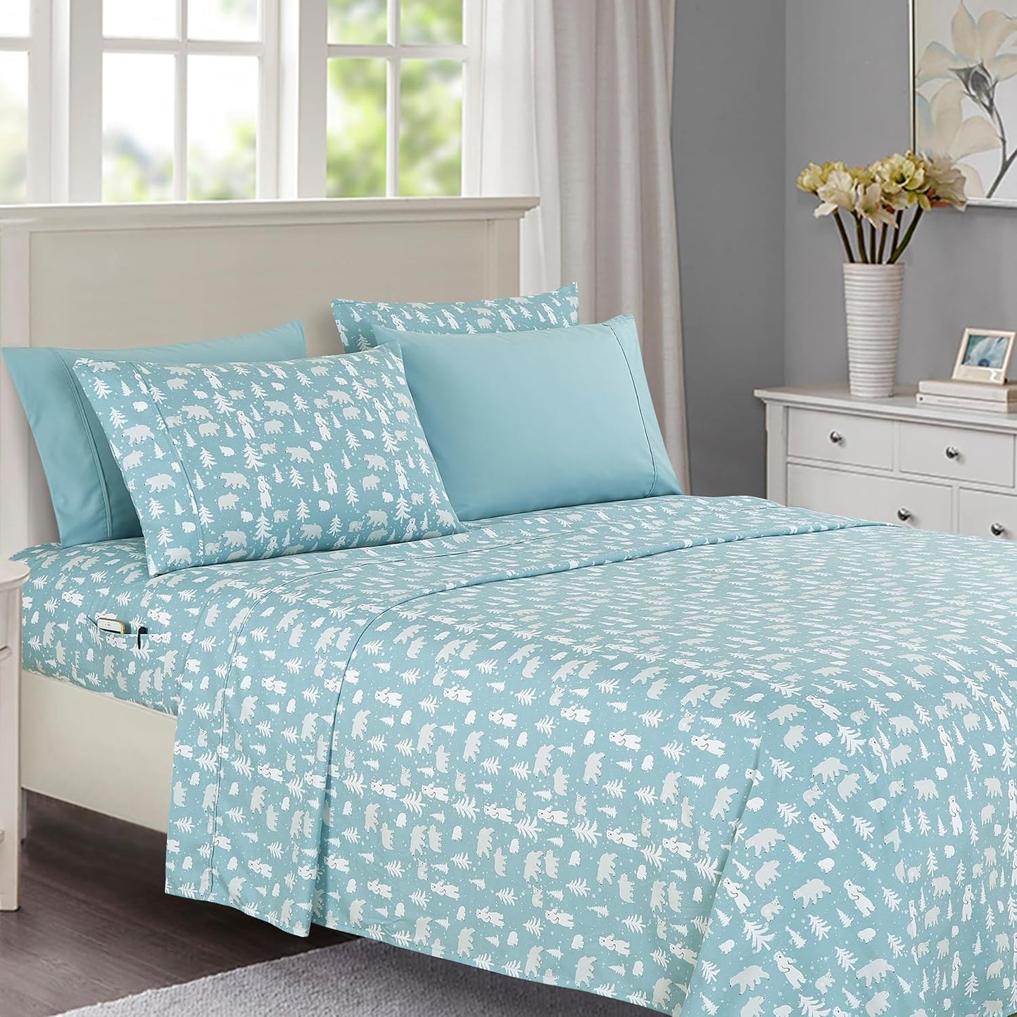 Elegant Comfort Luxury Soft Bed Sheets Set with Holiday Pattern