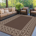 GENIMO Outdoor Rug Waterproof 9ftx12ft - Foldable Reversible Straw