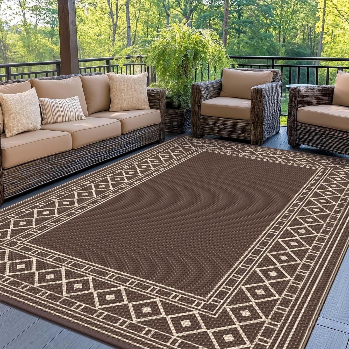GENIMO Outdoor Rug Waterproof for Patio, Perfect for Fall Decor