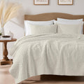 Beige Paisley 100% Cotton Quilt King Size Set - Lightweight Comfort